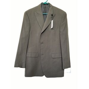 NWT $325 Calvin Klein Olive Suit Jacket Blazer‎ Men's 42L Cotton Bamboo Textured